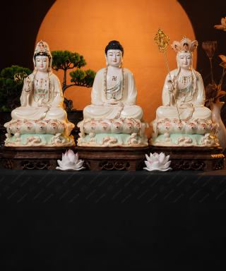 Bộ Tượng Ta Bà Tam Thánh Cát Tường
