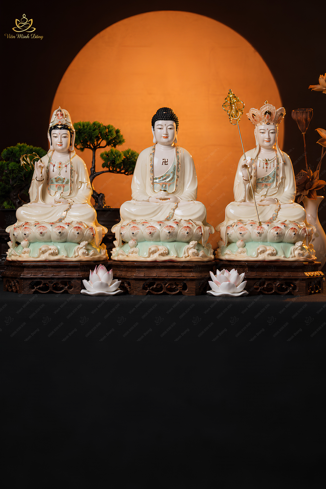 Bộ Tượng Ta Bà Tam Thánh Cát Tường