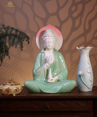 Quan Âm Thiền Xanh -40CM