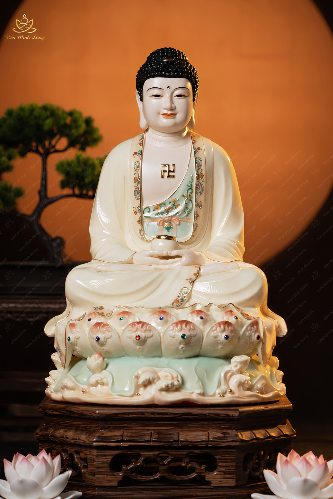 Bộ Tượng Ta Bà Tam Thánh Cát Tường - Ảnh 3