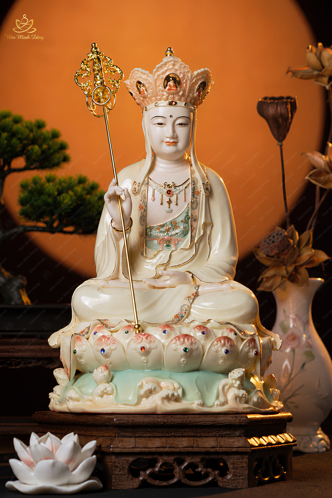 Bộ Tượng Ta Bà Tam Thánh Cát Tường - Ảnh 4
