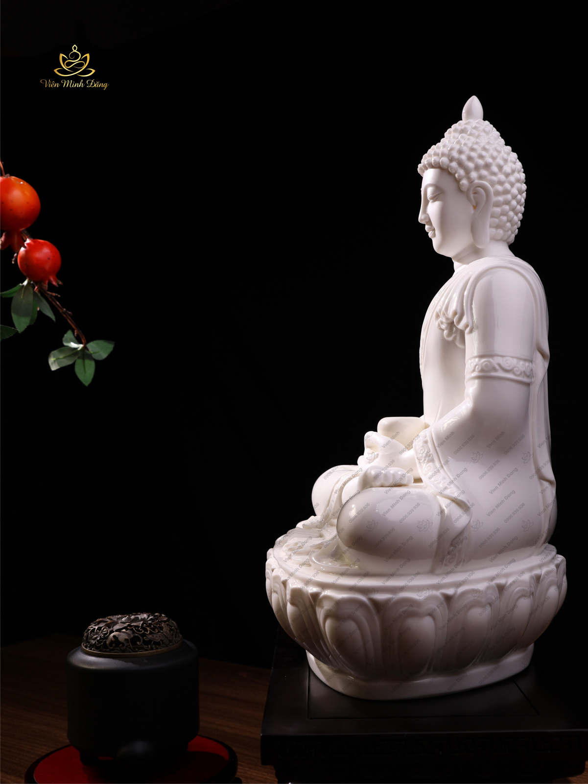Tôn Tượng Thích Ca Mâu Ni - Sứ Trắng - Ảnh 2