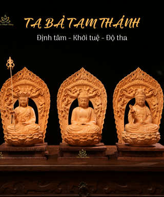 Bộ Tượng gỗ Ta Bà Mini
