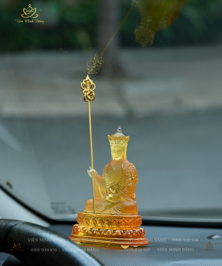 Địa Tạng Vương Bồ Tát Lưu Ly - 13cm (Vàng cam)
